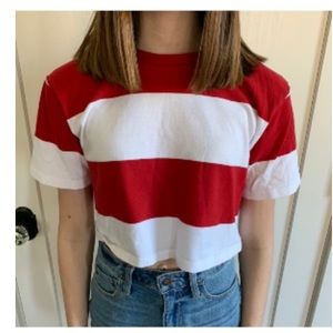 Hollister stripped crop top